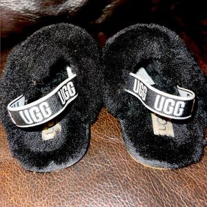 Toddler UGG Fluff Yeah Slides (black) infant